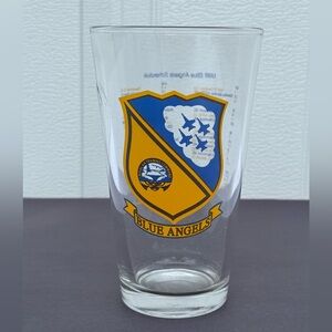 Vintage US Navy Blue Angels 1998 Schedule Limited Edition Glass Drinkware EUC
